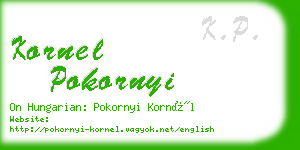 kornel pokornyi business card